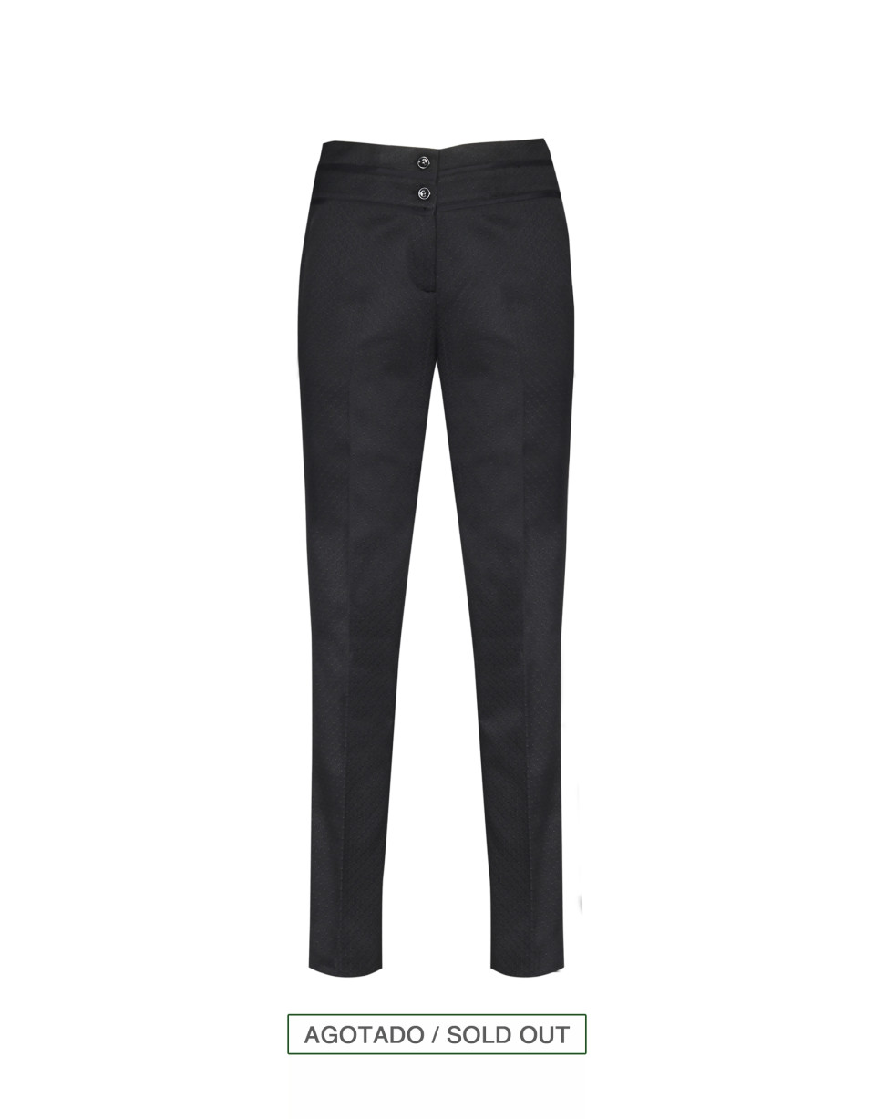 Pantalón piqué pitillo negro