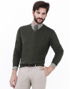 Jersey cuello pico verde