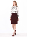 Checked blouse with bow