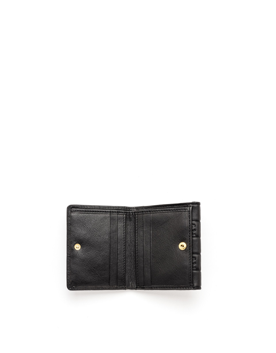 Cartera pequeña piel negra tatoo