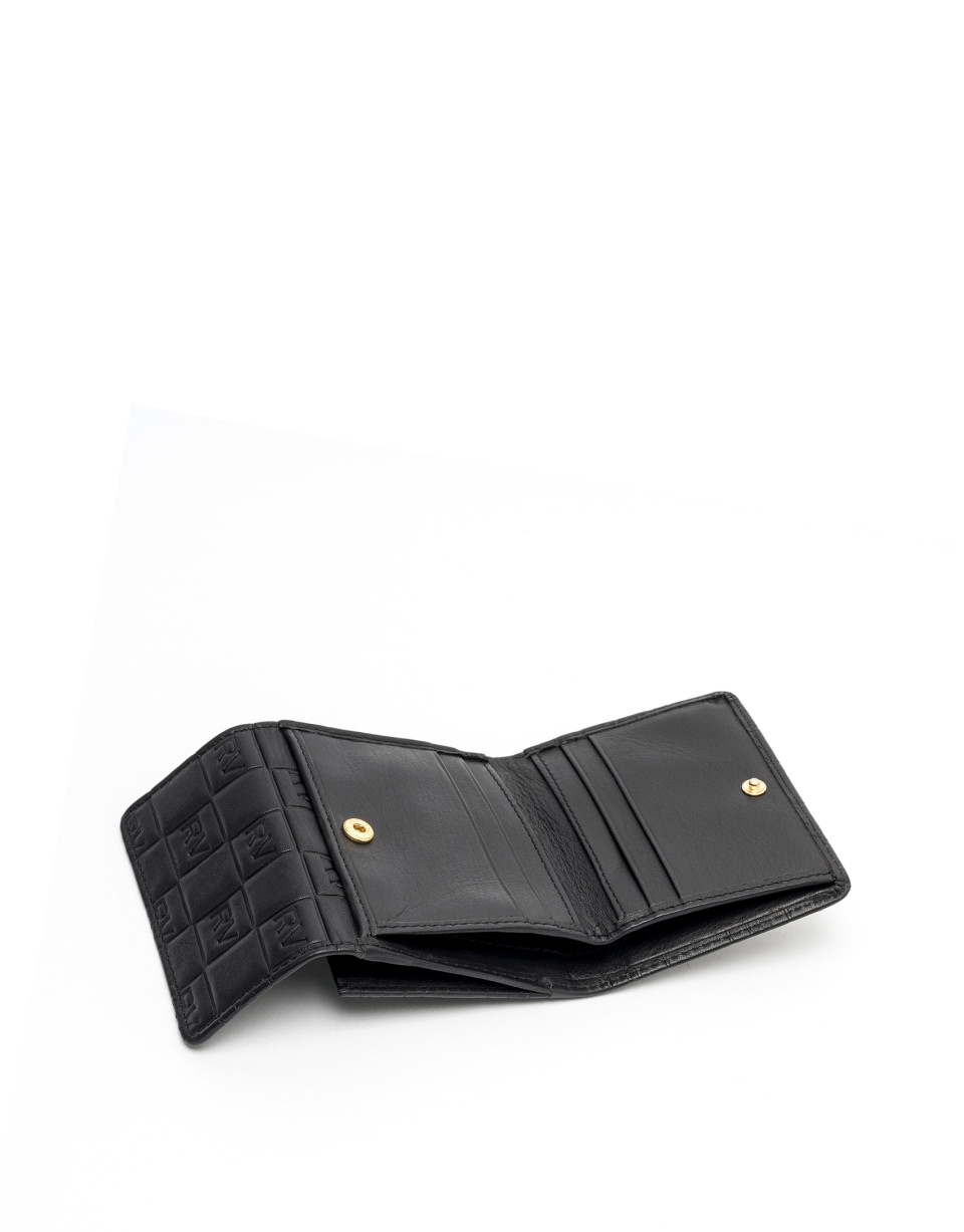 Cartera pequeña piel negra tatoo