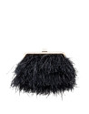 Midnight blue clutch with feathers Royal