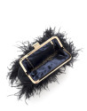 Midnight blue clutch with feathers Royal