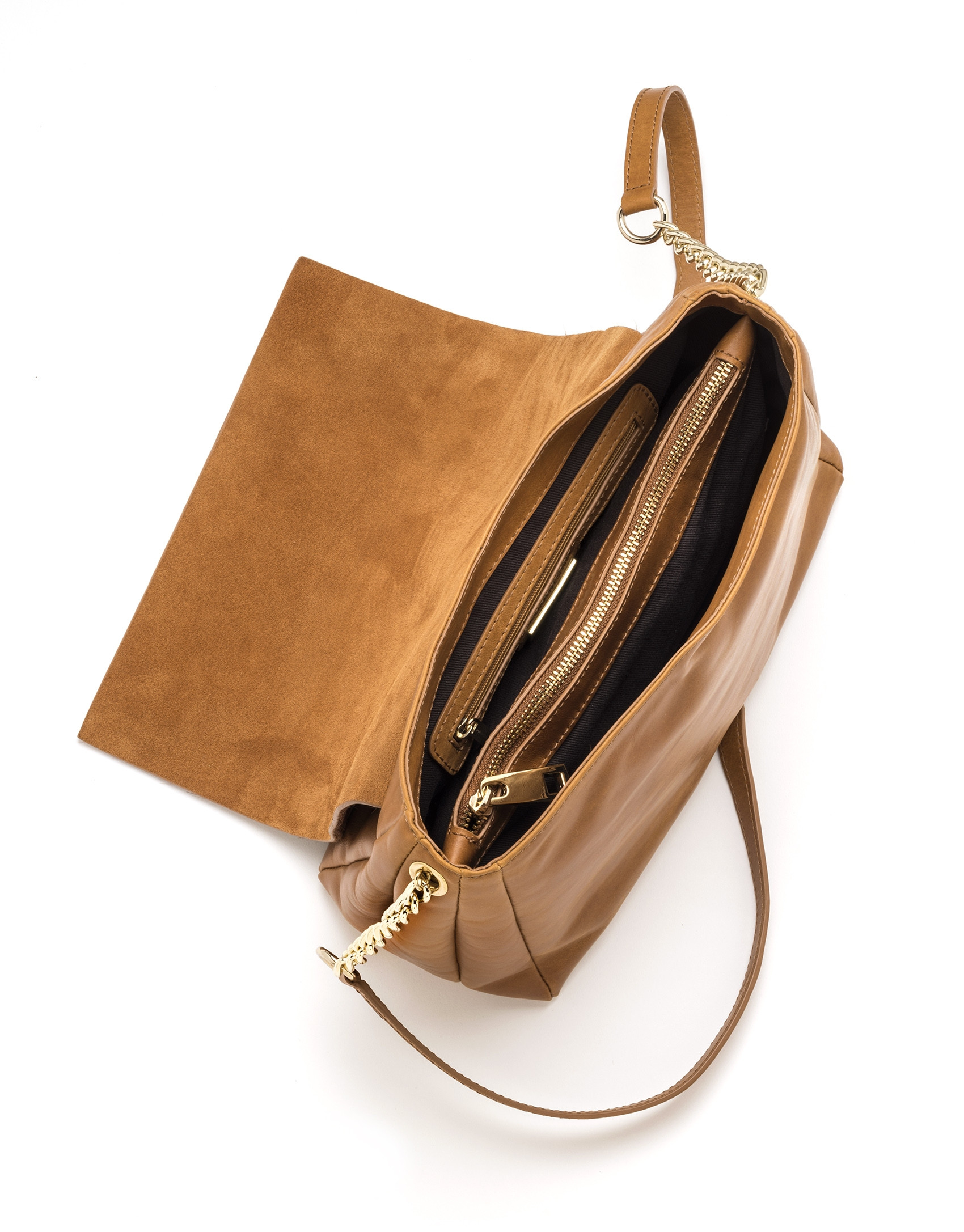 Brown leather Olivia shoulder bag