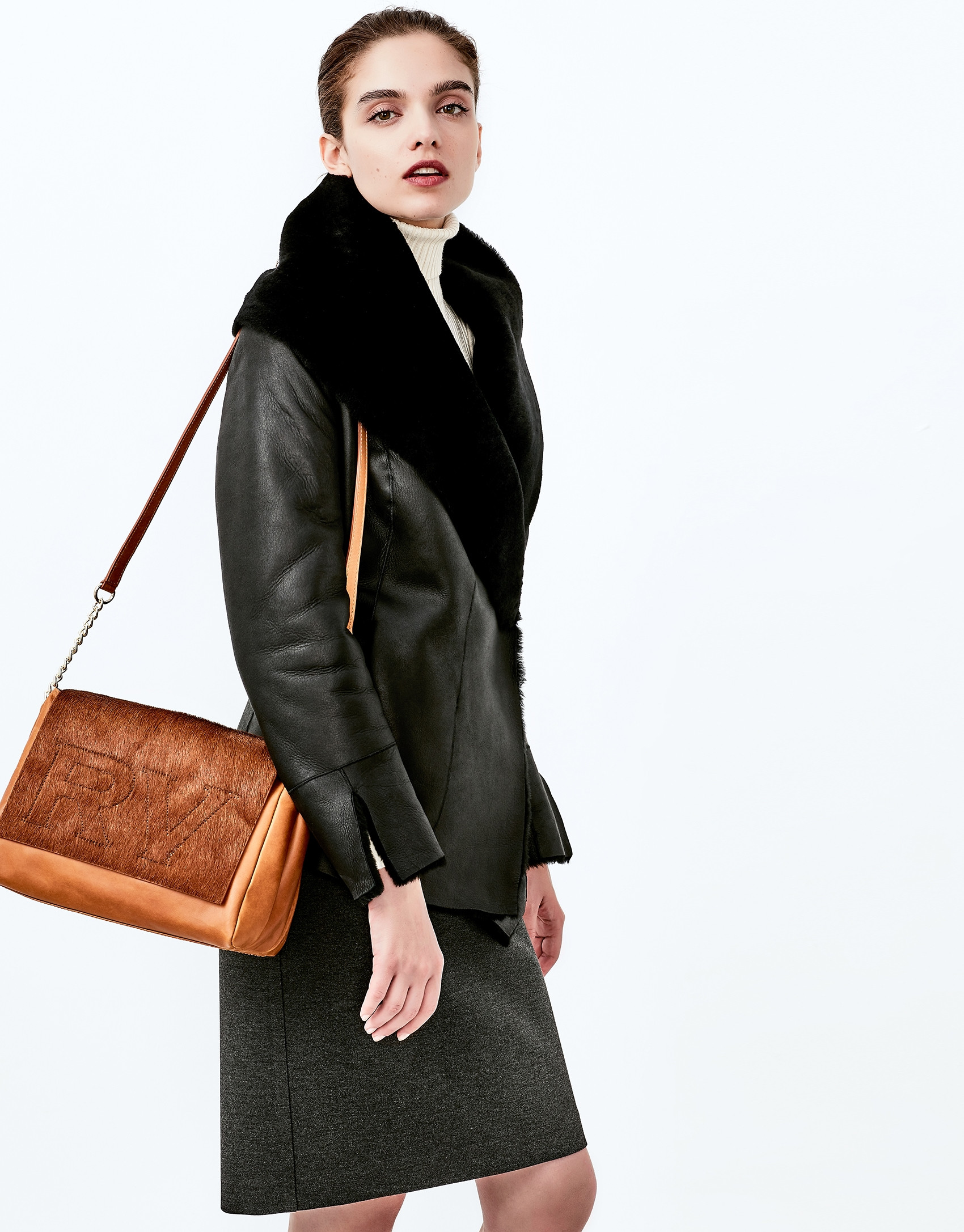 Brown leather Olivia shoulder bag