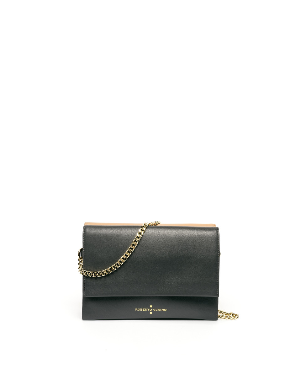 Bolso shoulder/clutch piel camel Jour nuit