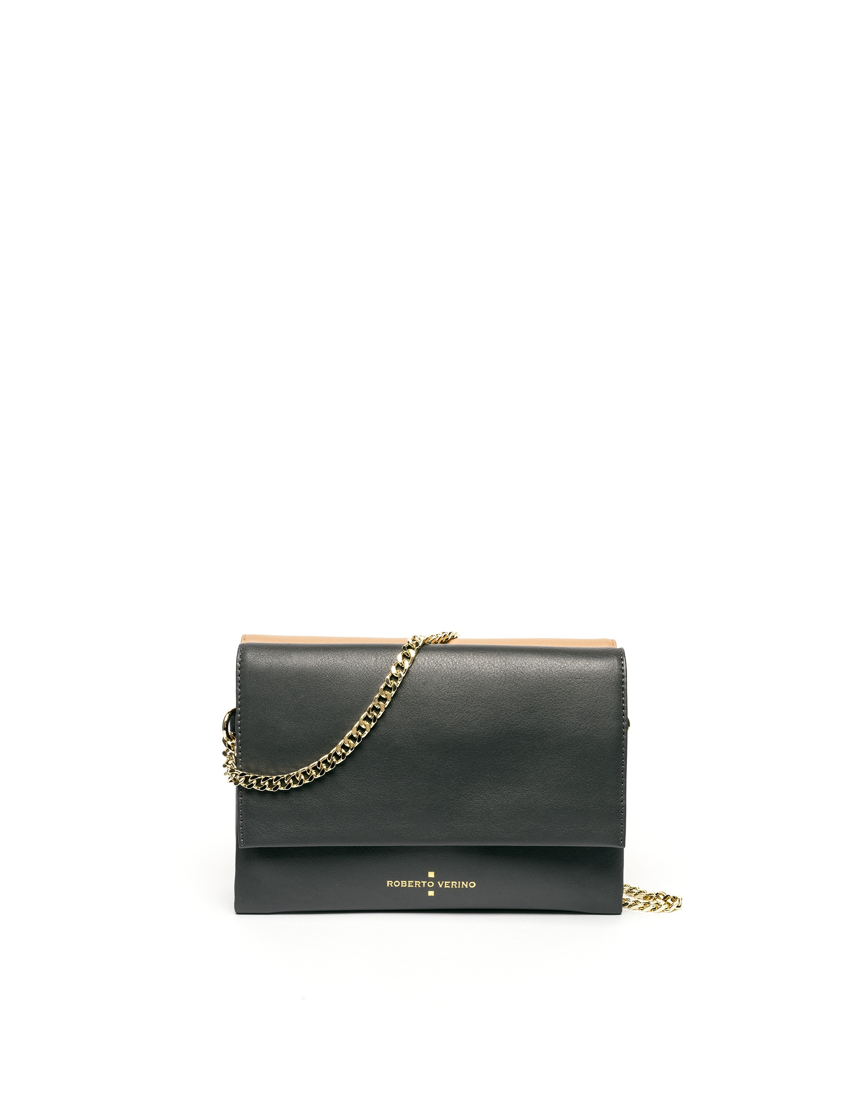 Bolso shoulder/clutch piel camel Jour nuit