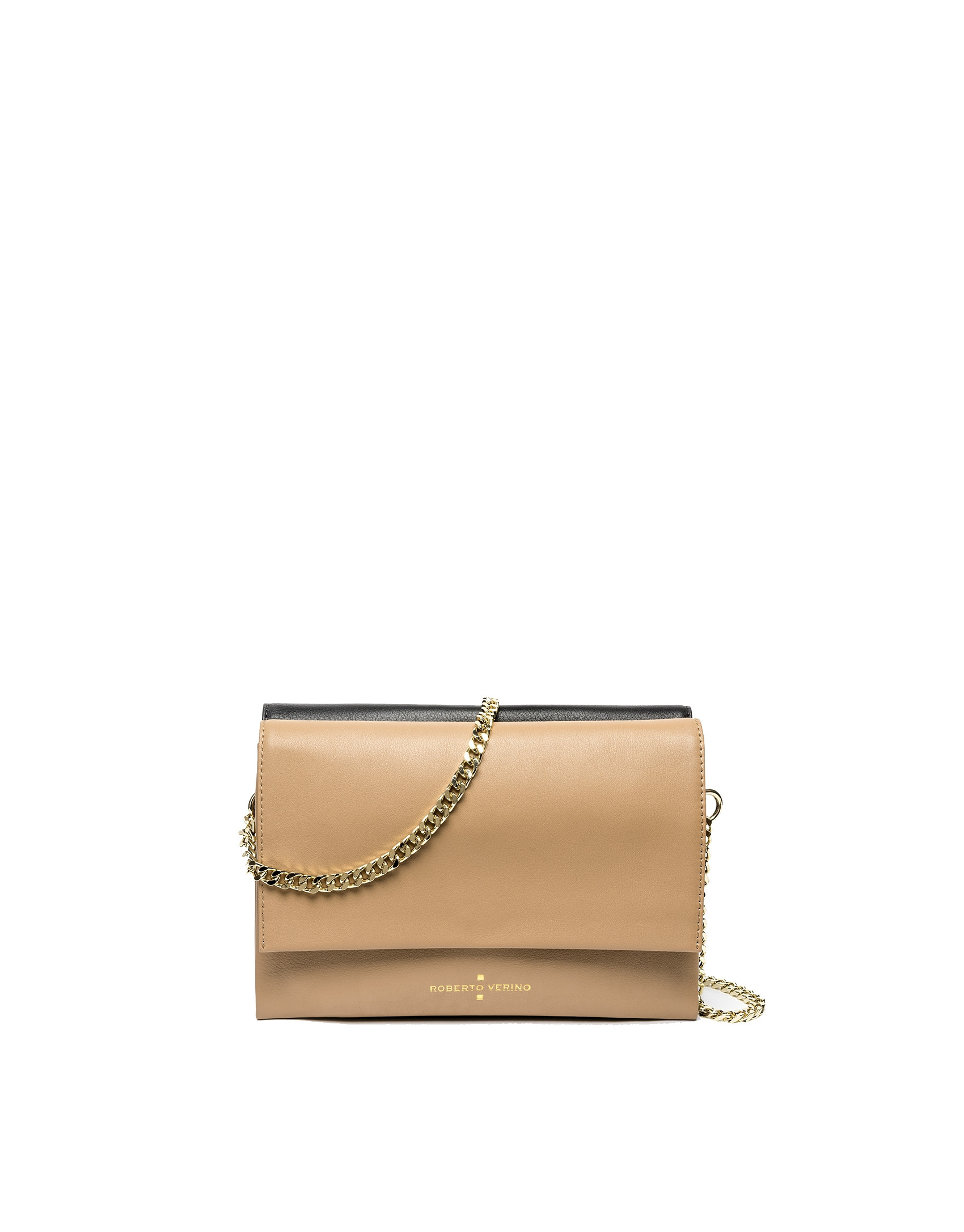 Bolso shoulder/clutch piel camel Jour nuit