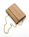 Bolso shoulder/clutch piel camel Jour nuit