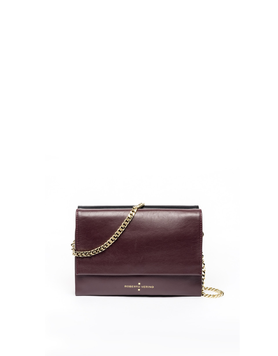 Burgundy leather Jour Nuit clutch / shoulder bag