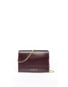 Burgundy leather Jour Nuit clutch / shoulder bag