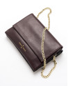 Burgundy leather Jour Nuit clutch / shoulder bag