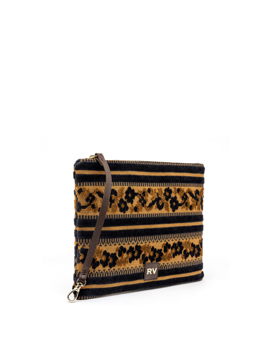 Uve jacquard fabric clutch