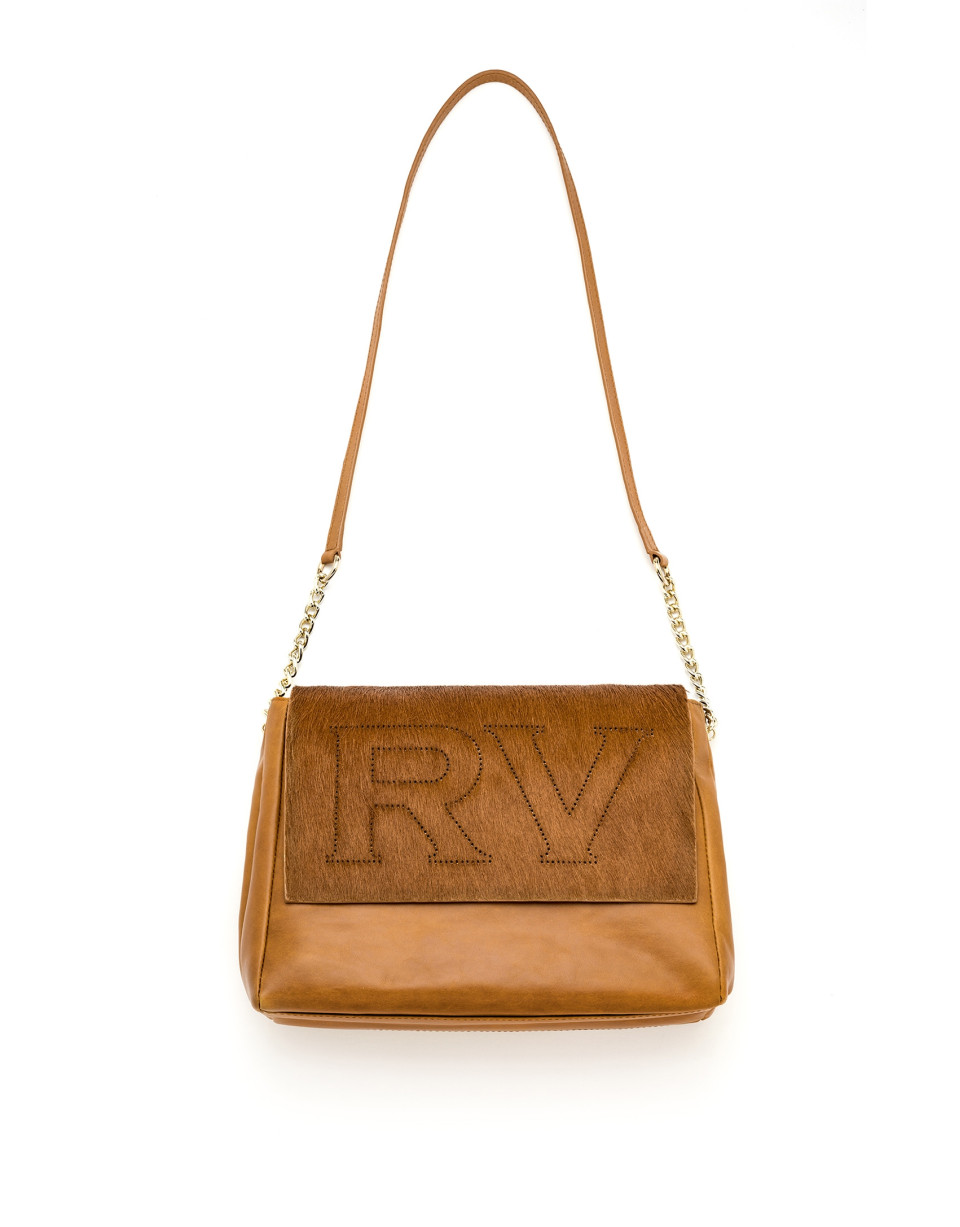 Bolso shoulder piel marrón Olivia