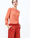 Blusa cuello redondo teja