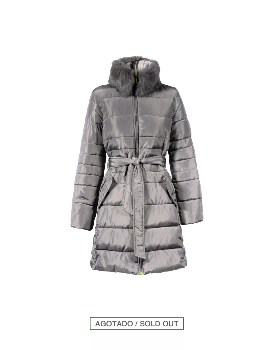 Grey quilted coat