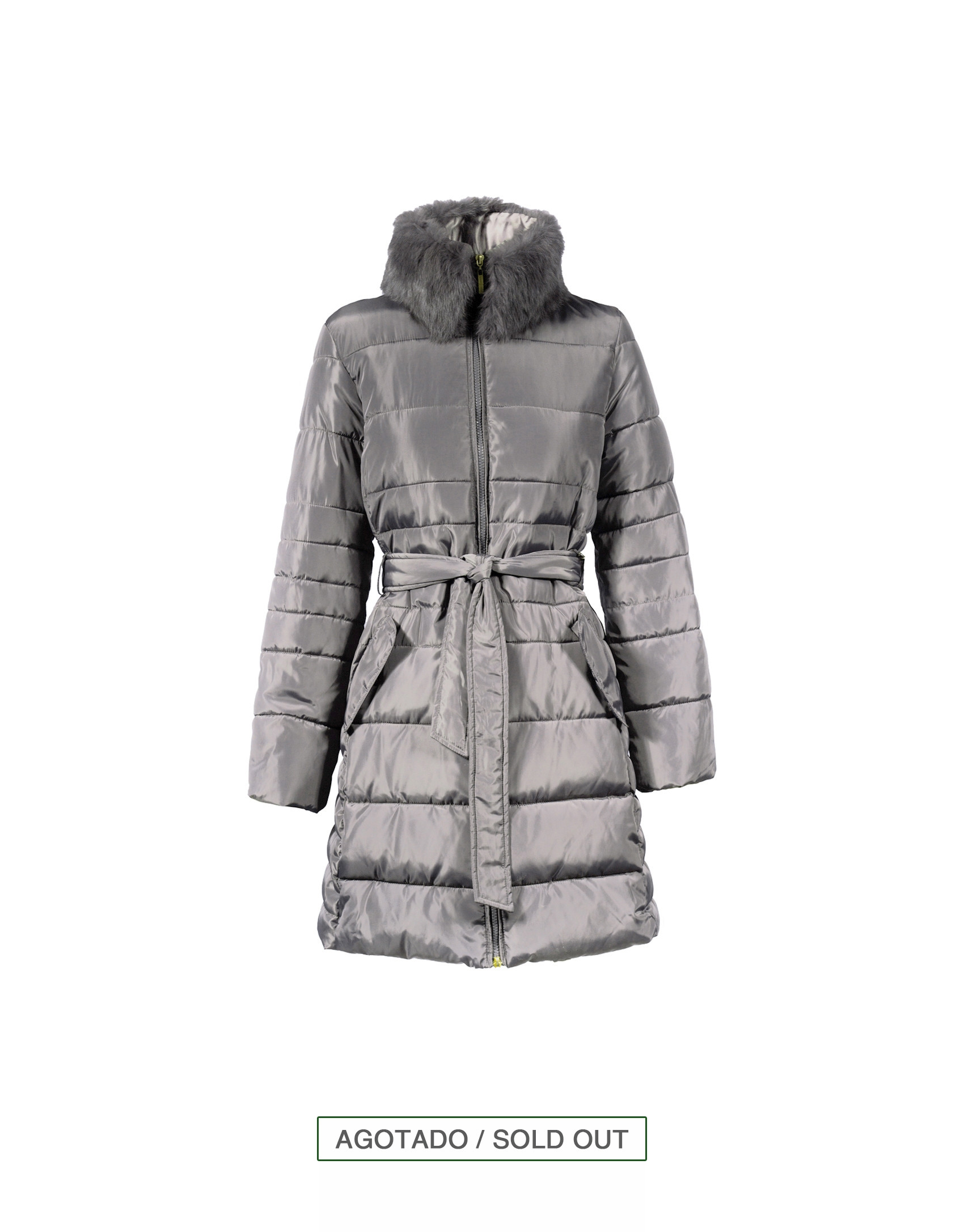 Grey quilted coat