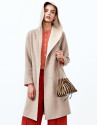 Beige double face hooded coat