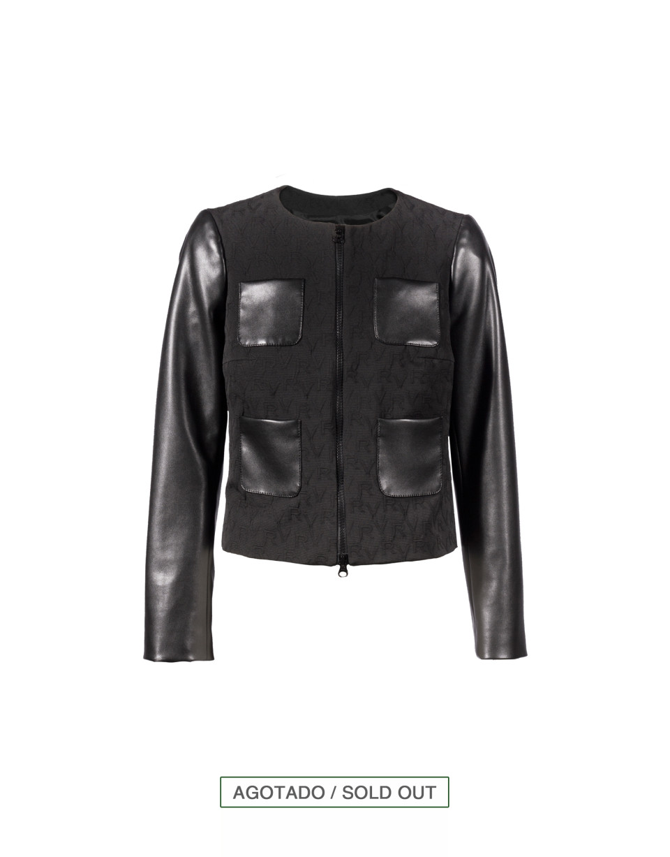 Chaqueta negra brocado