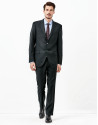 Black herringbone suit