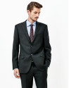 Black herringbone suit