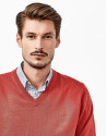 Orange V-neck sweater