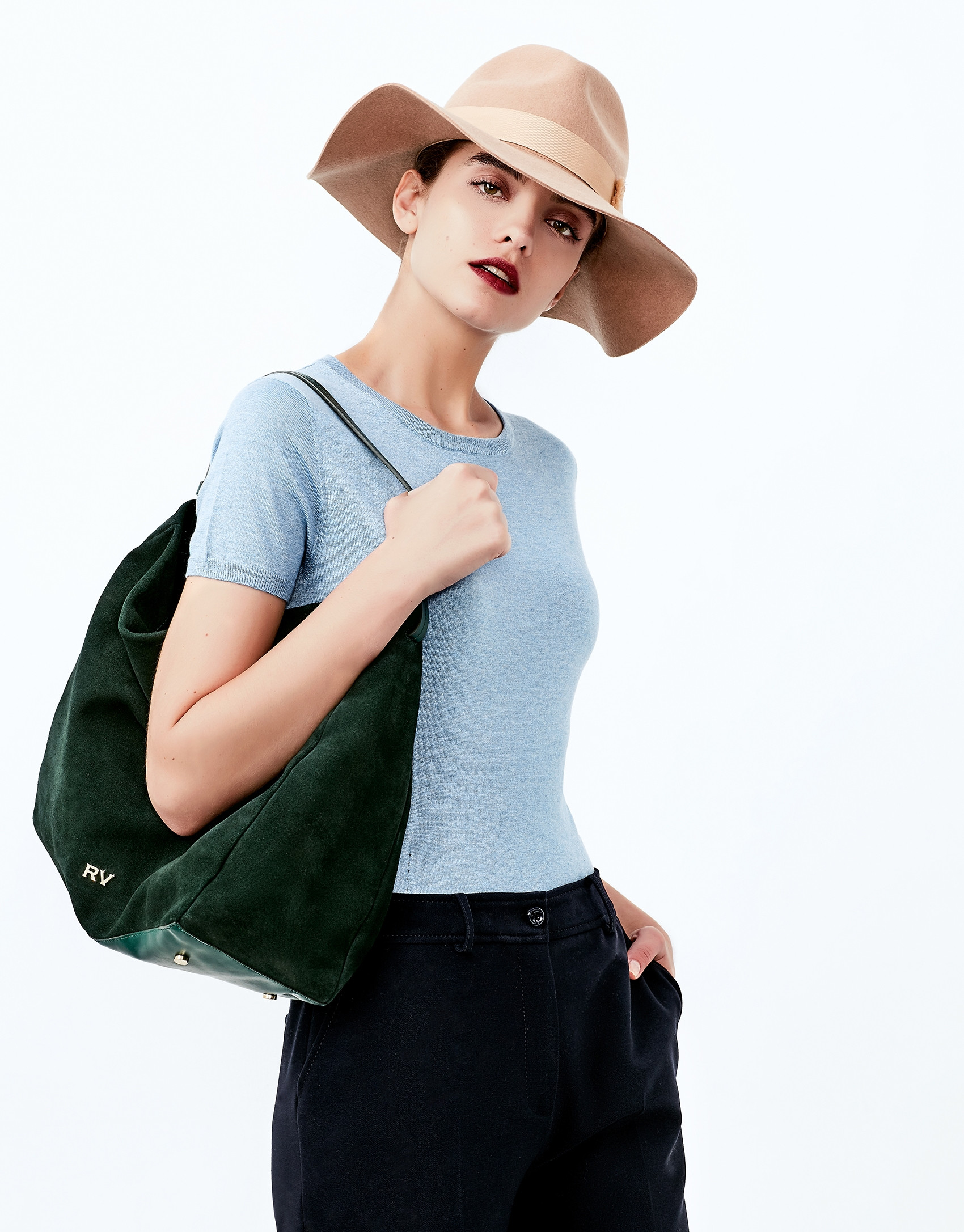 Bolso hobo ante verde Cube