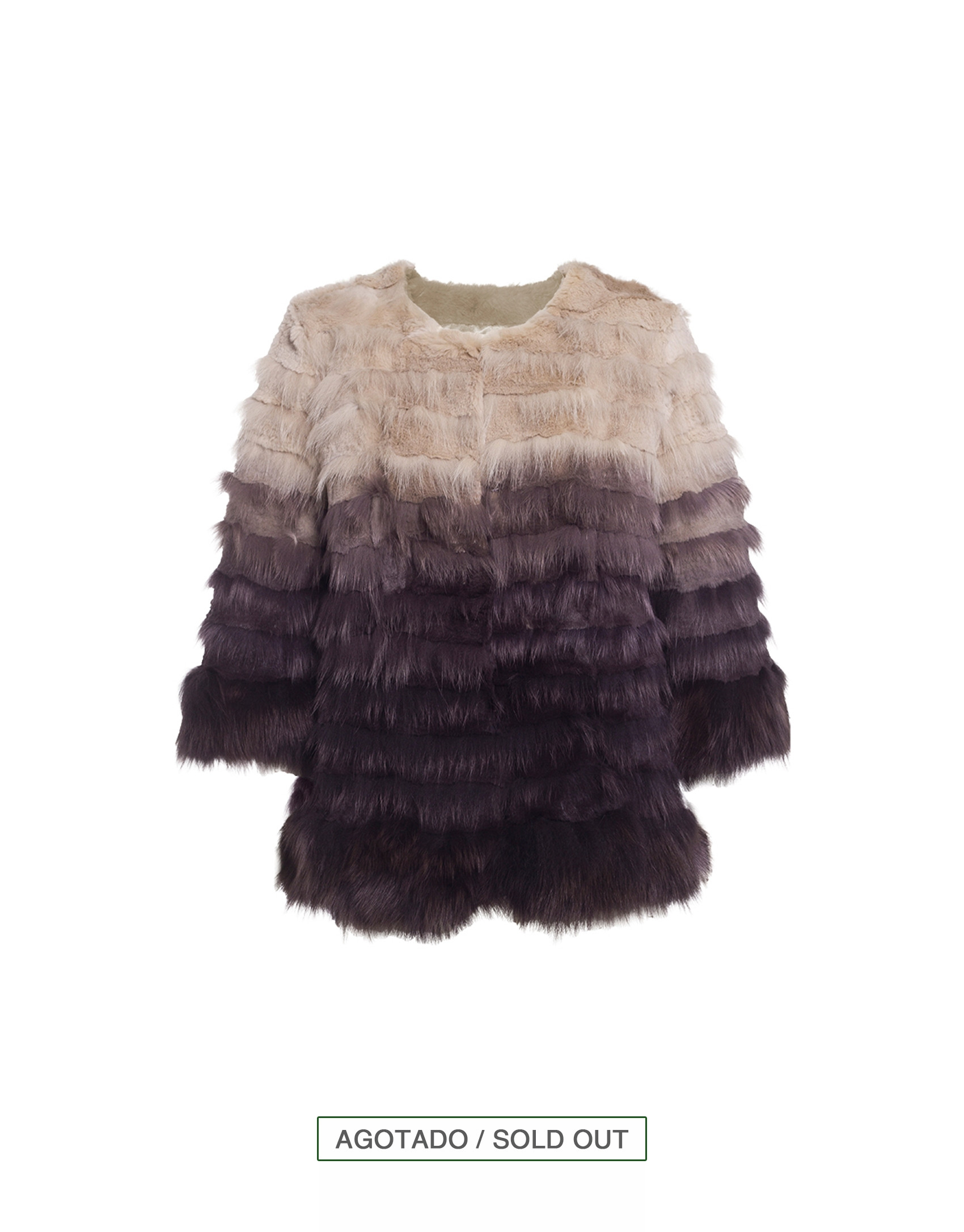 Degradé faux-rabbit jacket