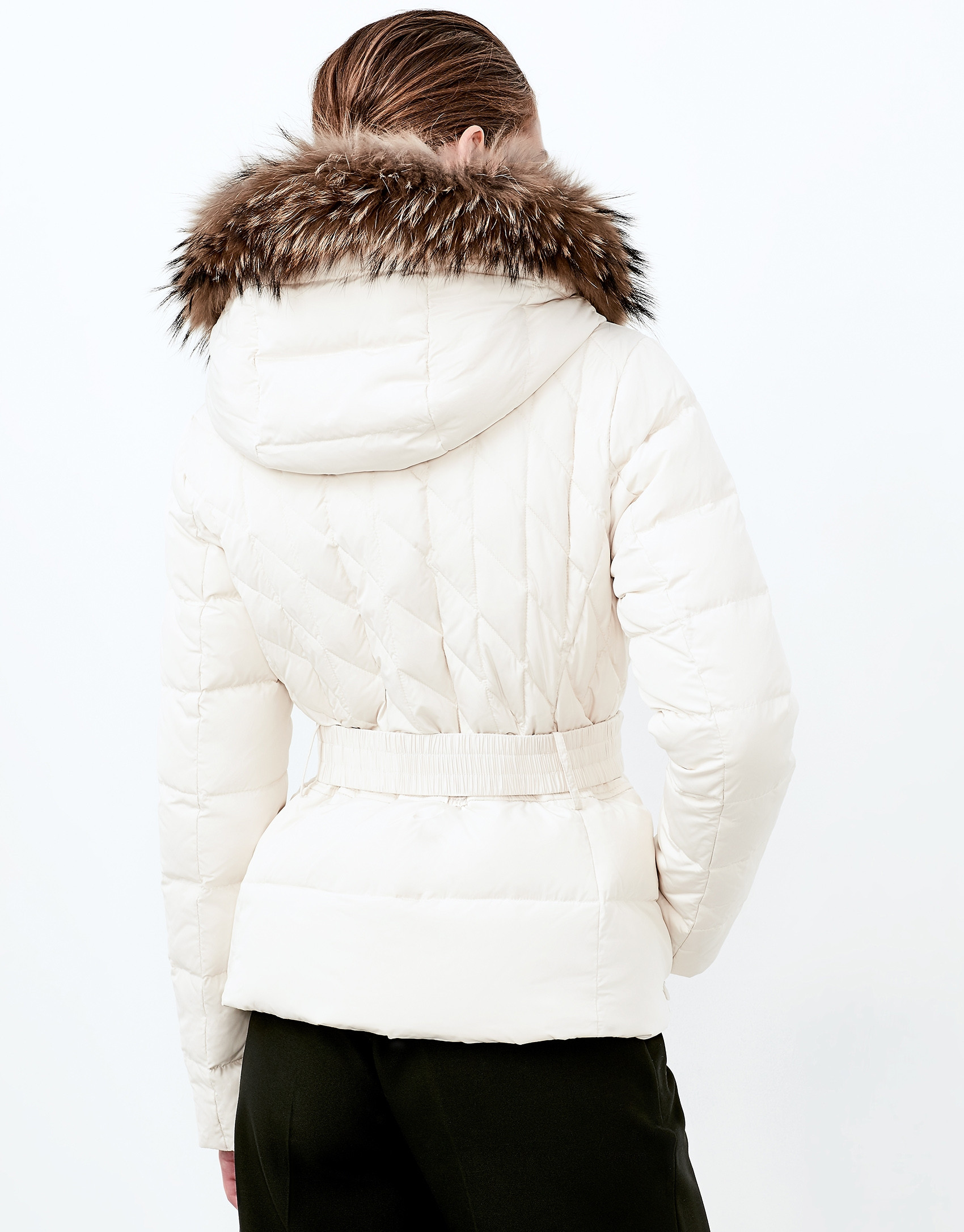 Off white hooded ski jacket