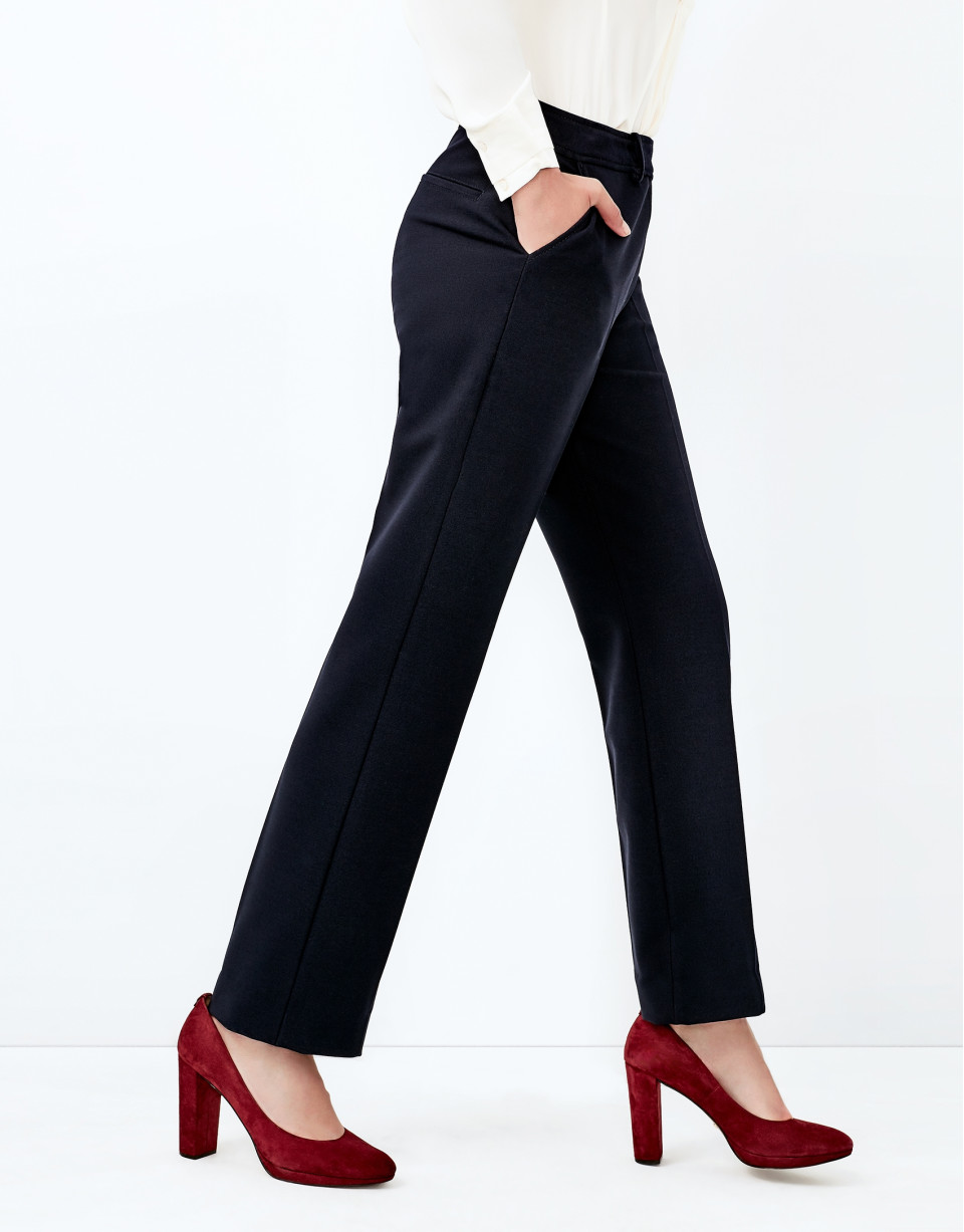 Pantalón crepe azul