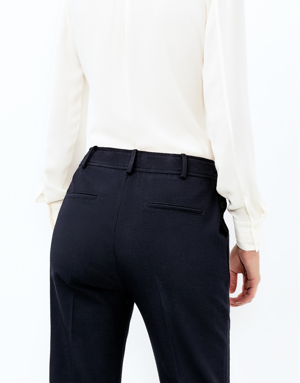 Pantalón crepe azul