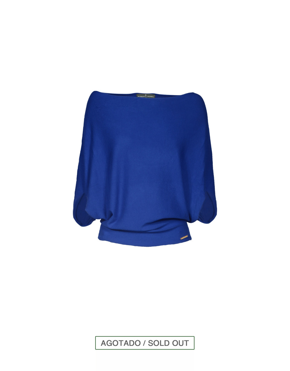 Jersey cuello barco azul