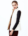 Beige reversible quilted vest