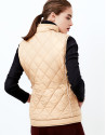 Beige reversible quilted vest