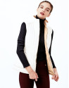 Beige reversible quilted vest