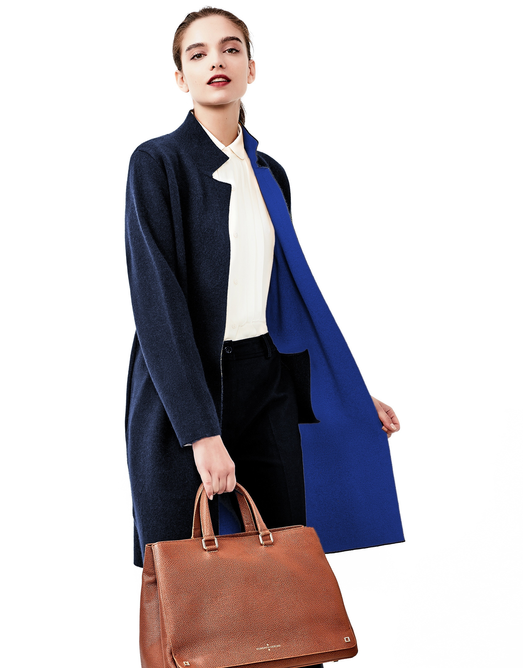 Blue knit coat