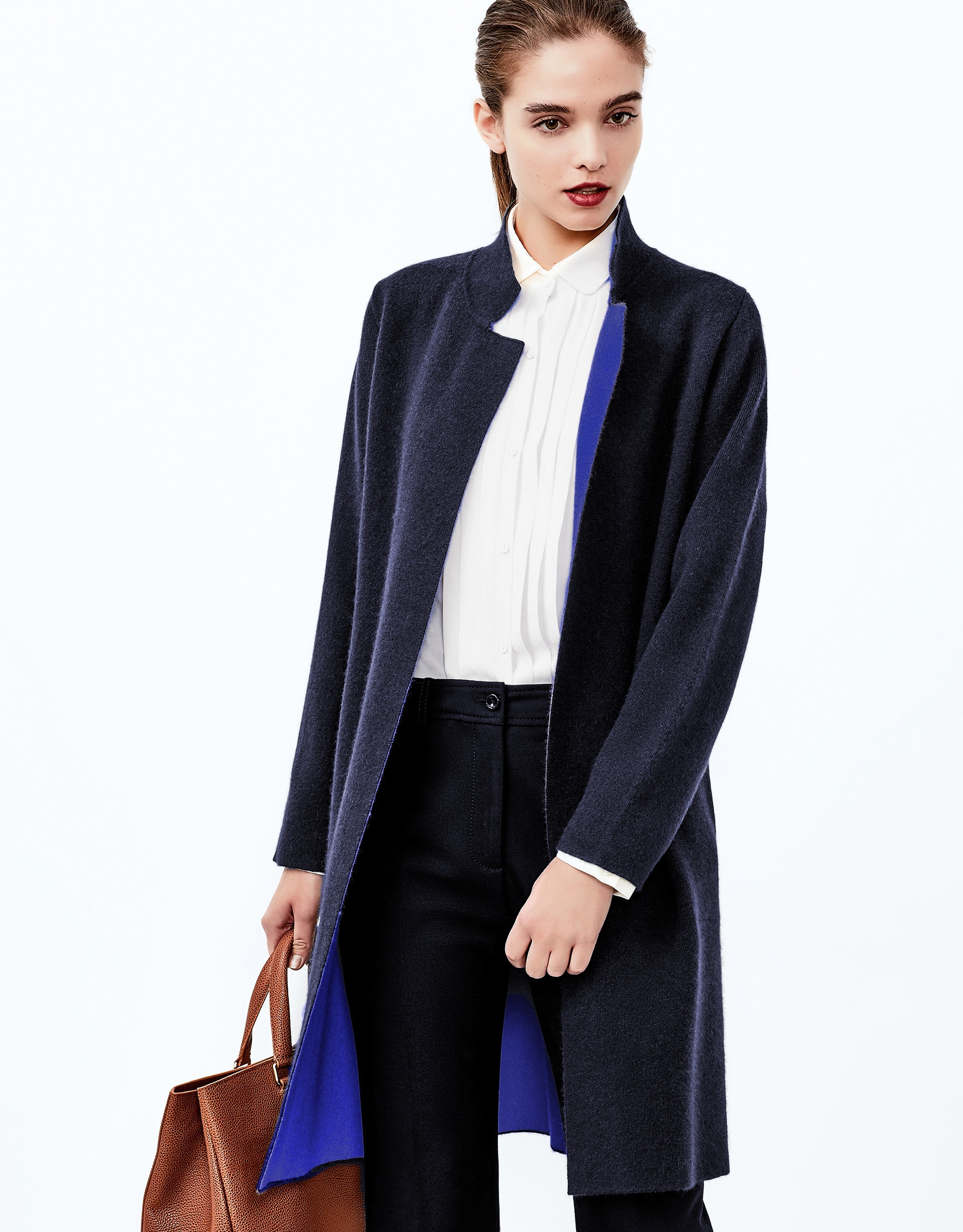 Blue knit coat
