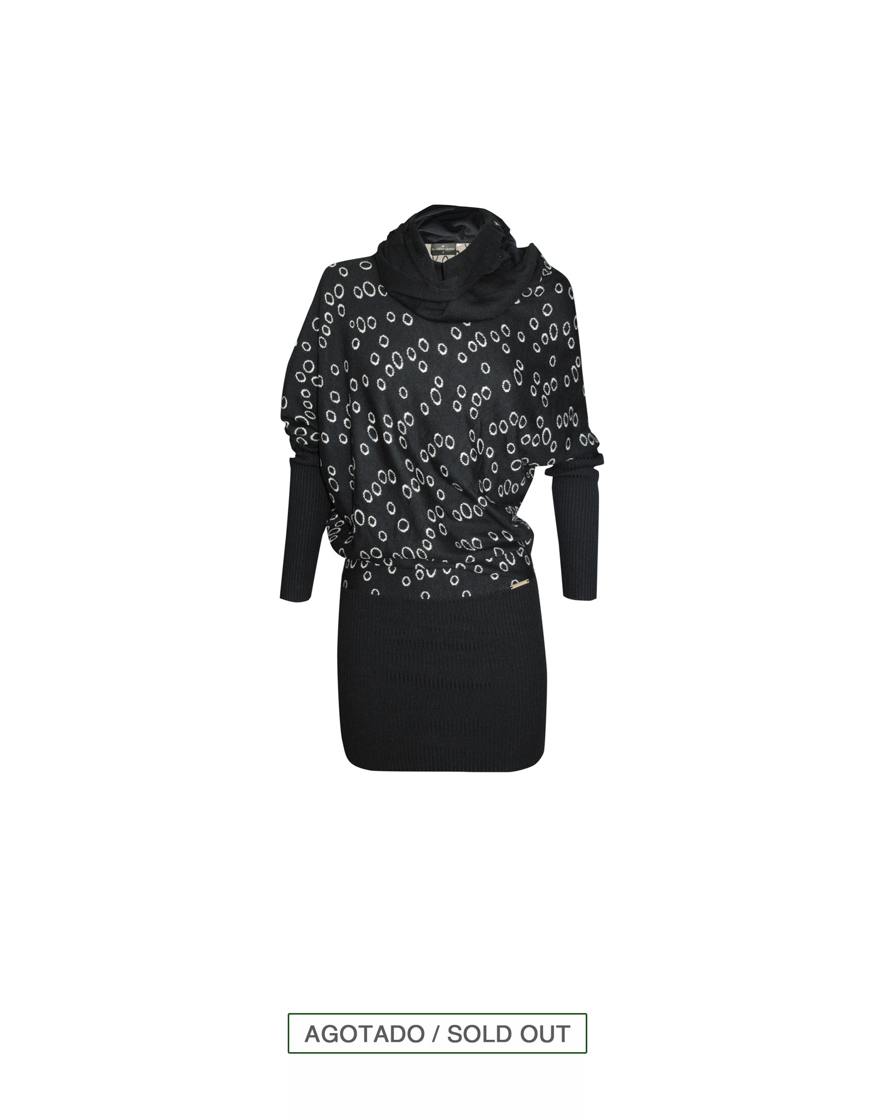 Dress with circular jacquard pattern