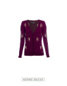 Medium v-neck cardigan in bordeaux