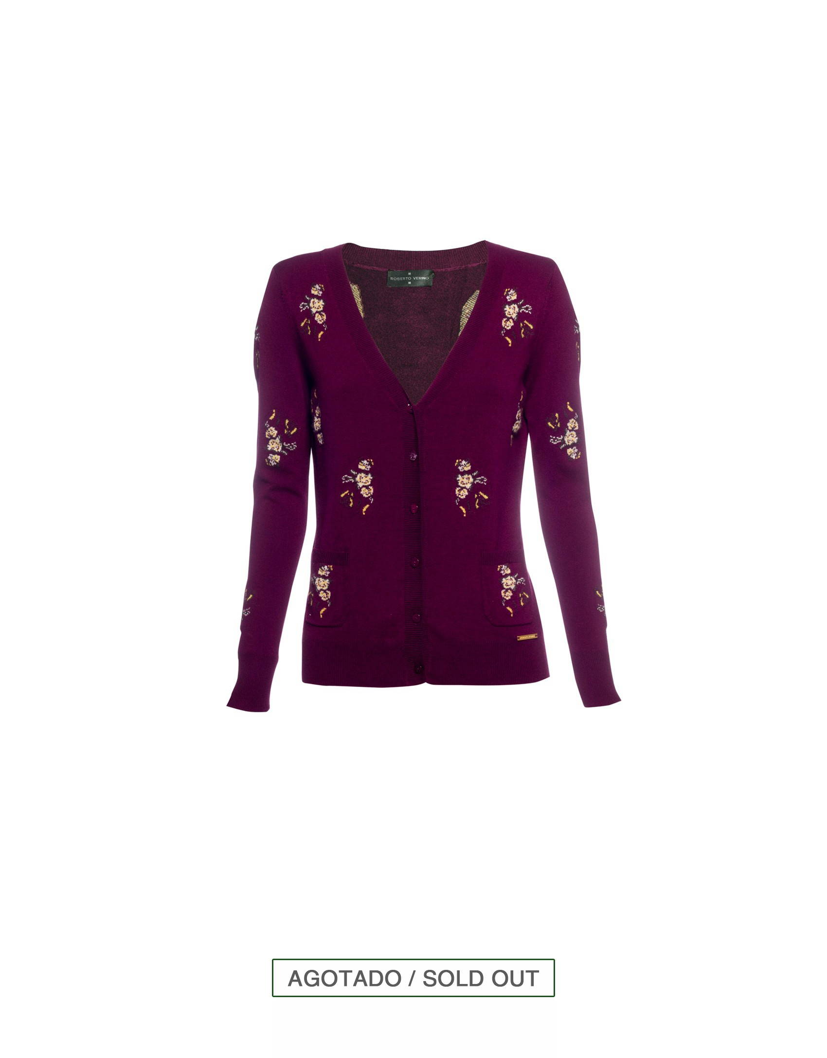 Medium v-neck cardigan in bordeaux