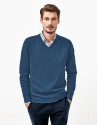 Jersey cuello pico azul