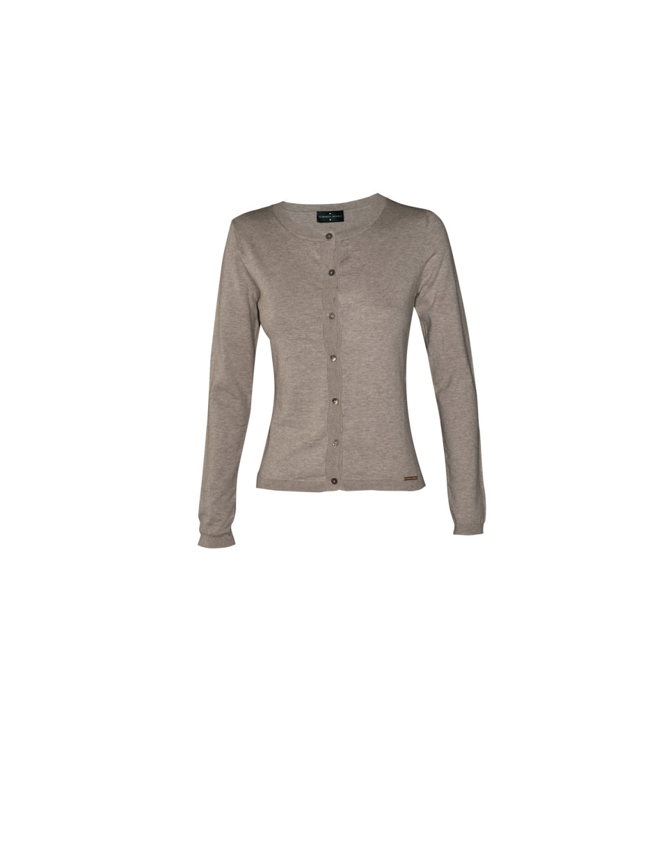 Round neck short fitted cardigan