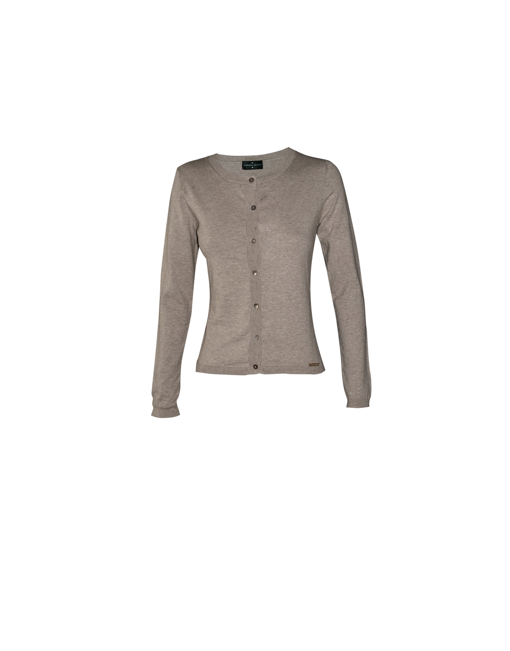 Round neck short fitted cardigan