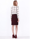 Checked blouse with bow