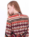 Blusa estampado geométrico marrón