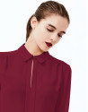 Terra cotta shirt with central pleat
