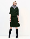 Green top with round neckline