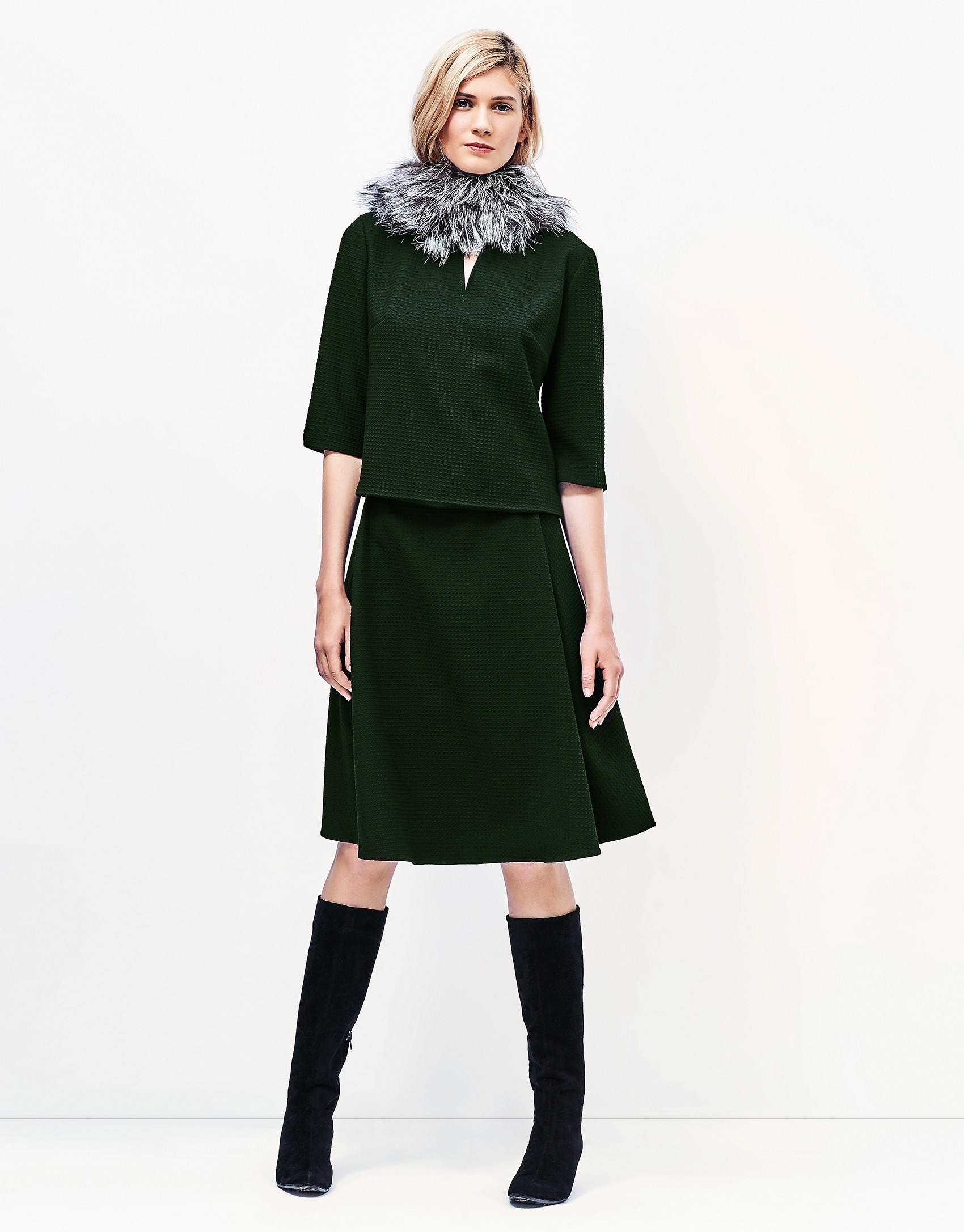 Top cuello redondo verde