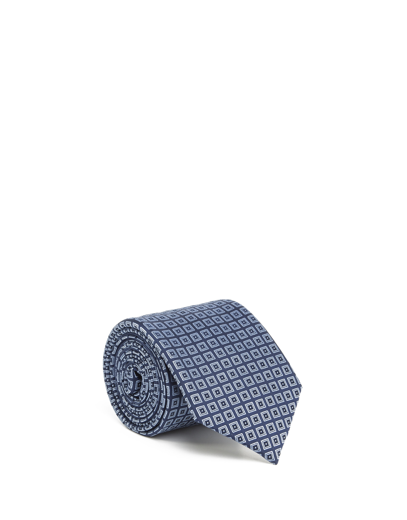Corbata rombos jacquard azul