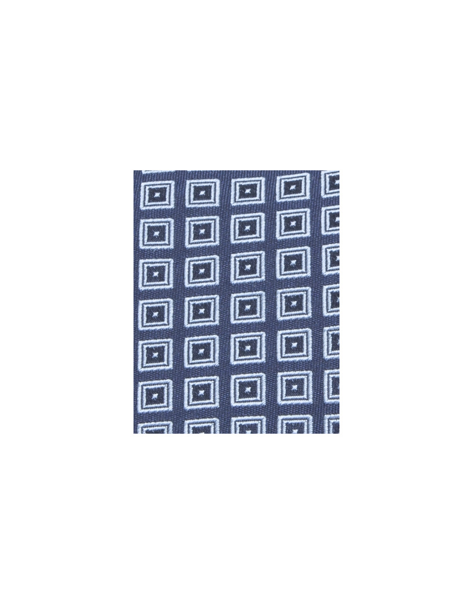 Corbata rombos jacquard azul
